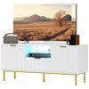 TV Console with RGB LED Lights and Soft-Close Doors