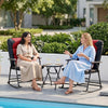 Red 3-Piece Foldable Rocking Chair Bistro Set