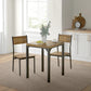 Dining Table Set for 2, 3 Piece Kitchen Table and Chairs with Metal Legs for Small Spaces, Rustic Brown