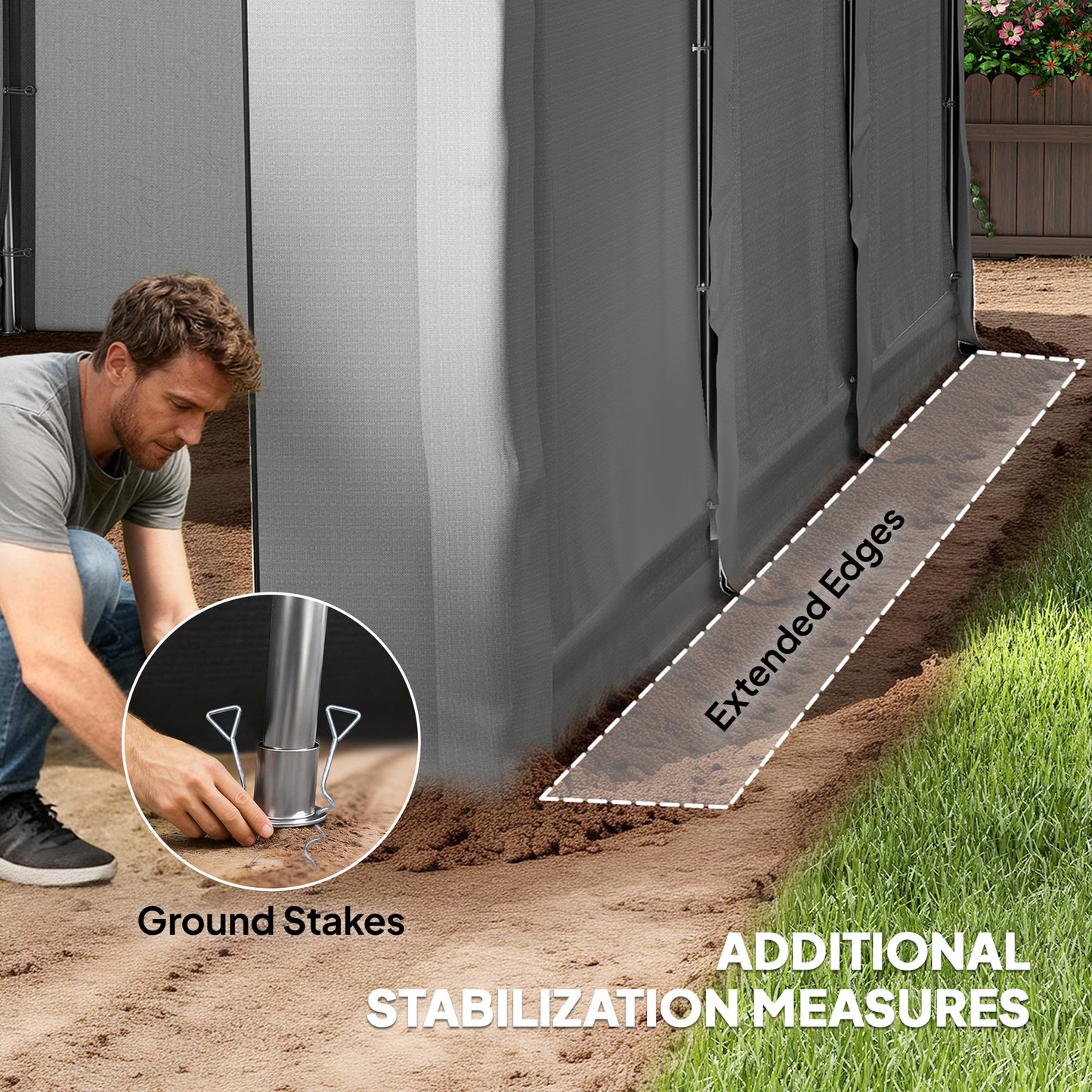 Portable Shed, Outdoor Storage Shed Tent with Roll-up Zipper Door and Removable Sidewalls, Light Grey