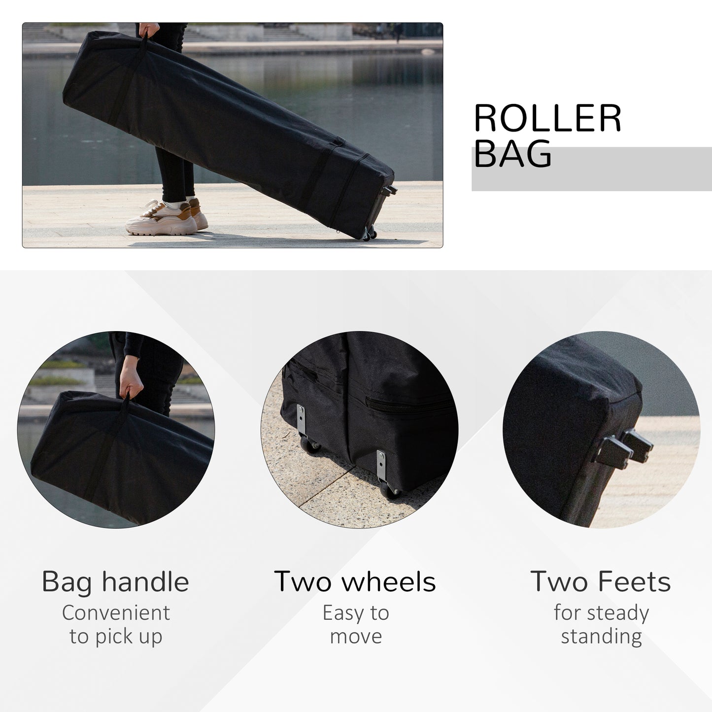 10' x 10' Pop Up Canopy Tent with Airy Top Vents and Wheeled Carry Bag for Outdoor, Garden, Patio, Dark Grey