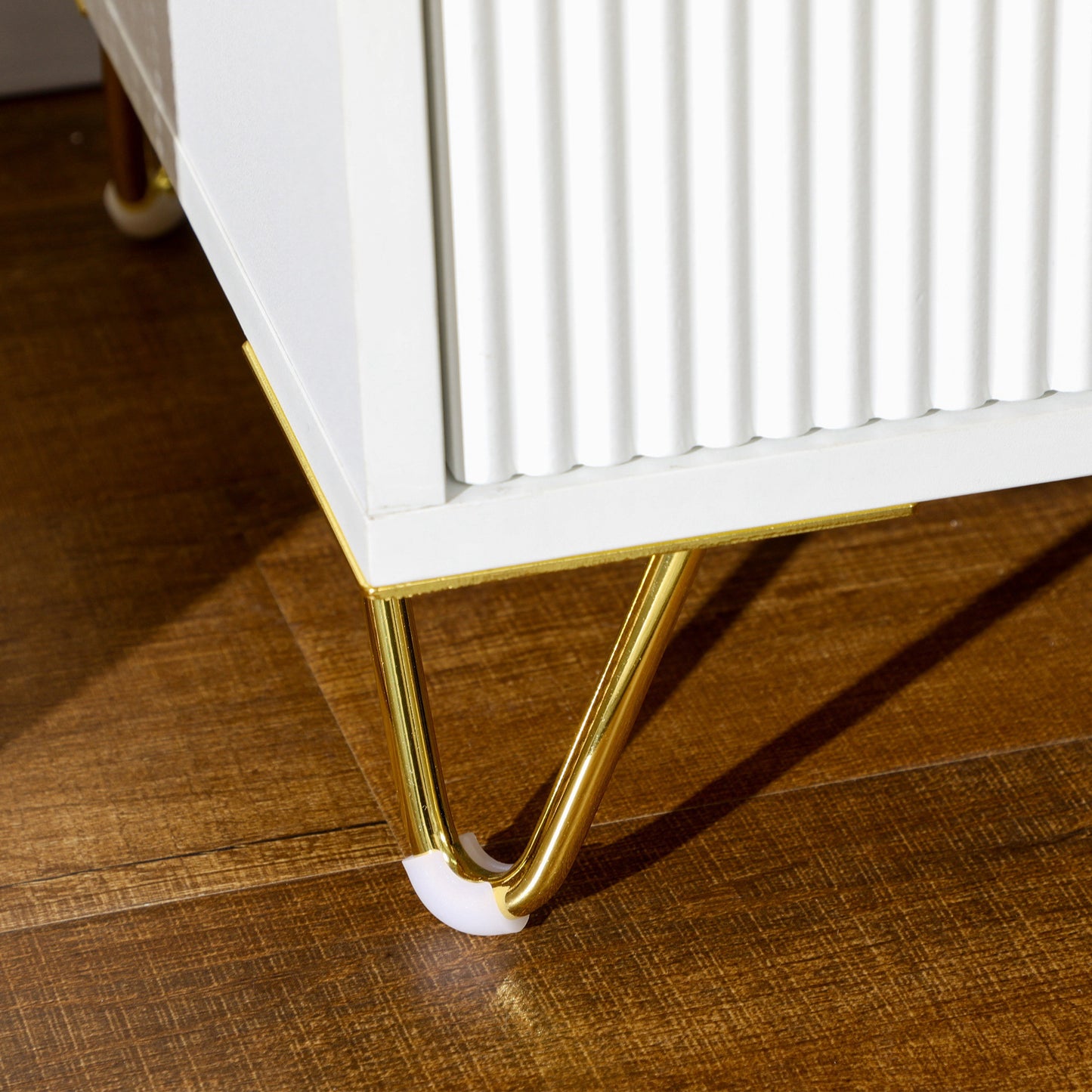 Bedside Table, Modern Nightstand with 2 Drawers, Side End Table with Metal Legs for Living Room, Bedroom, White