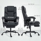 Office Chair with Massage, Pet-Friendly Faux Leather Reclining Desk Chair with Lumbar Support, Footrest, Black