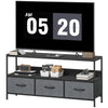 TV Stand with Charging Station and 3 Linen Drawers