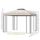 10' x 10' Patio Gazebo Outdoor, Canopy Shelter with Double-tier Roof, Pavilion Sidewalls for Garden Events, Cream White