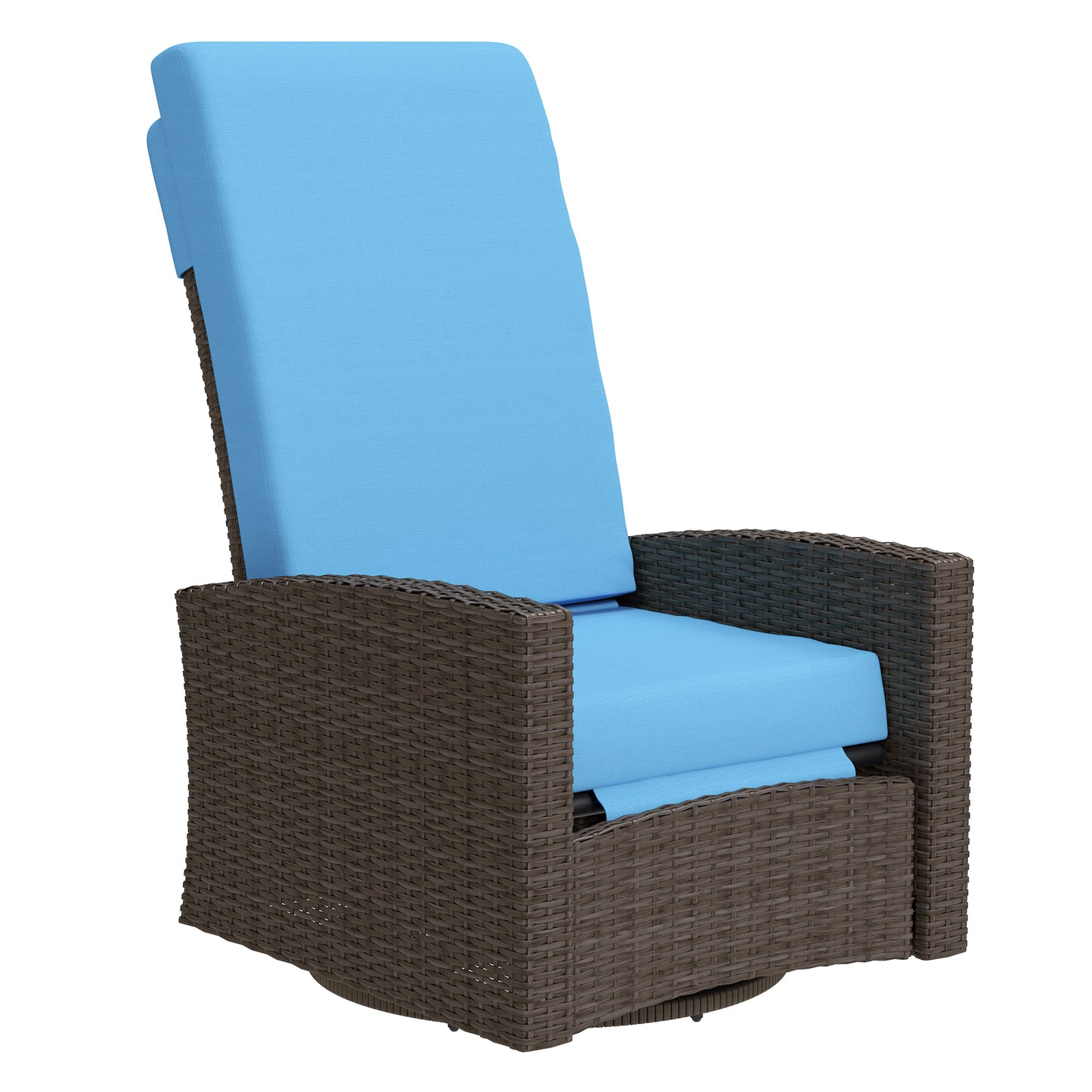 Outdoor Rattan Wicker Lounge Chair with Footrest & Soft Cushion for Patio, Garden, Backyard, Cream White