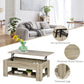 Lift Top Coffee Table with Hidden Storage Compartment and Open Shelf, Center Table for Living Room, Grey
