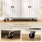 Kitchen Island with Storage, Rolling Trolley Cart with Rubber Wood Top, Spice Rack, Towel Rack, Grey