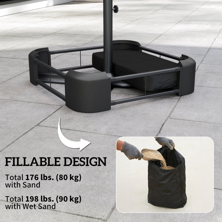 176 lbs Black Sand-Filled Cantilever Umbrella Base