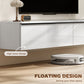 Wall Mounted TV Stand, Floating TV Cabinet with Storage, for TVs up to 80", High Gloss Effect, White