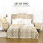 Boho Design Nightstand Set of 2, Side End Table with 2 Drawers for Living Room, Bedroom