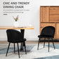 Set of 2 Mid-Back Dining Chair, Mid-Back Velvet-touch Upholstery Kitchen Chair for Living Room Dining Room, Black