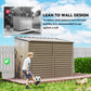 4.6' x 9' Steel Outdoor Storage Shed, Lean to Shed, Metal Tool House with Foundation Kit, Lockable Doors, Gloves and 2 Air Vents for Backyard, Patio, Lawn, Brown