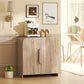 Sideboard Buffet Cabinet, 31.5" Modern Kitchen Storage Cabinet with Soft-Close Door and Adjustable Shelf, Natural Wood