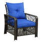 3 Pieces Wicker Patio Furniture Set, Rattan Bistro Set with Storage Coffee Table and Thickened Cushions, Outdoor Conversation Set for Garden, Porch, Balcony, Red