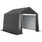 Outdoor Storage Shed Portable Garage with Roll-up Door for Motorcycle, Bike, Garden Tools, Beige