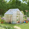 6' x 8' x 6.5' Clear Polycarbonate Greenhouse with Roof Vent