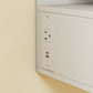 Floating Nightstand Set of 2, Wall Mounted Bedside Table with Power Outlets, Drawer and Shelf, White