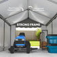 Portable Shed, Outdoor Storage Shed Tent with Roll-up Zipper Door and Removable Sidewalls, Light Grey