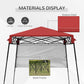 7' x 7' Garden Foldable Pop Up Gazebo Tent with Backpack & Inclined Legs Outdoor Party Canopy, Red & Black