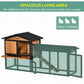 69" Black Wooden Rabbit Hutch with Run & Ramp