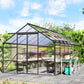 Aluminum Greenhouse Polycarbonate Walk-in Garden Greenhouse Kit with Rain Gutter and Sliding Door, 16' x 8', Dark Grey
