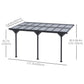 Outdoor Pergola with Adjustable Height, 14ft x 10ft Outdoor Hardtop Pergola Gazebo, Restaurants & Homes, Grey