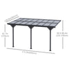 Outdoor Pergola with Adjustable Height, 14ft x 10ft Outdoor Hardtop Pergola Gazebo, Restaurants & Homes, Grey