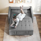 Pull Out Sofa Bed, Sleeper Sofa Couch with USB Ports, Small Linen Loveseat Futon Couch for Living Room, Grey