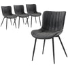 PU Leather Dining Chairs Set of 4 with Steel Legs