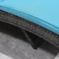 Outdoor Adjustable Wicker Chaise Lounge Chair with Cushion & Wheels for Patio, Deck, Poolside, Sky Blue