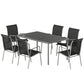 7 Piece Garden Dining Set, Garden Furniture Set with Rectangle Table and 6 Stackable Chairs