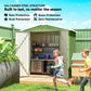 6.5' x 4' Outdoor Storage Shed, Metal Garden Shed with Lockable Double Doors, 4 Vents, Light Green