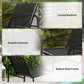 4 Piece Patio Furniture Set, Outdoor Conversation Set with 2 Loveseats, 2 Armchairs, Glass-Top Table, Black