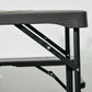 Folding Picnic Table with 2 Benches, 3-Piece Portable Outdoor Picnic Table Bench Set for 4, Patio Dining Table Set with Plastic Top, Steel Frame for Garden, Dark Grey