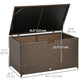 113 Gallon Outdoor Storage Box, Rattan Deck Box for Indoor, Patio Furniture Cushions, Brown