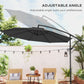 9.7ft Offset Patio Umbrella Garden Hanging Parasol Banana Cantilever Umbrella with Base, Crank, Black