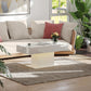 Extendable Coffee Table with LED Lights, Modern High Gloss Center Table with Hidden Storage for Living Room, White
