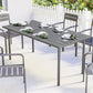 65" x 31.5" Outdoor Dining Table for 6, Metal Rectangular Patio Dining Table with Metal Slatted Top