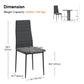 Modern Dining Chairs Set of 4, Upholstered Linen Fabric Kitchen Chairs with Channel Tufting and Metal Legs for Living Room, Dining Room, Bedroom, Grey
