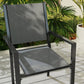 7 Piece Outdoor Dining Set with 6 Stackable Chairs, Rectangle Table, WPC Slatted Top, Rust-Resistant Steel Frame