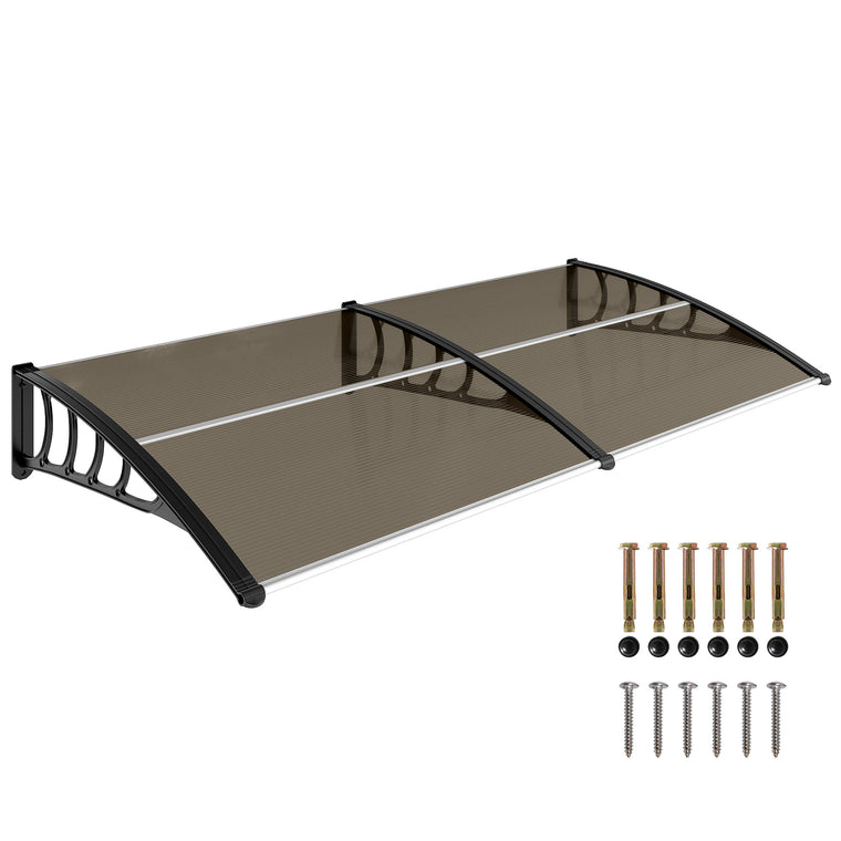 40" x 80" Brown Polycarbonate Door Awning Canopy