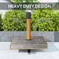 57 lbs Metal Square Patio Umbrella Base Holder, Outdoor Umbrella Stand with Wheels, Heavy Duty Patio Umbrella Stand Base for Garden, Poolside, Nature Wood