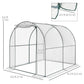 Dome Tunnel Greenhouse Plant Shed with Roll Up Door, 6.6' x 8.2' x 6.6', Transparent