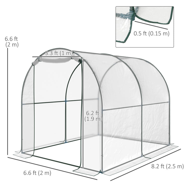 6.6' x 8.2' x 6.6' Transparent Dome Tunnel Greenhouse