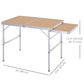 3ft Picnic Table with Slide Shelf Outdoor Portable Aluminum Folding Table 2 Adjustable Height