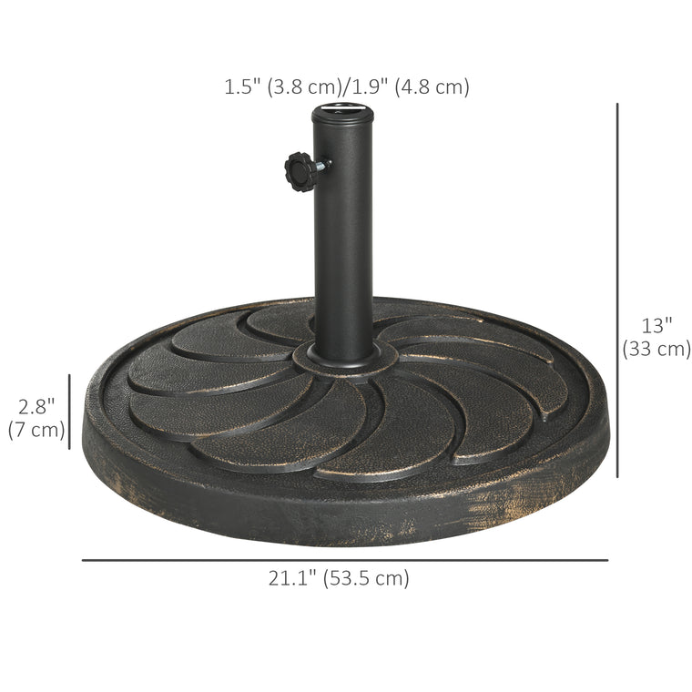 40 lb Bronze Round Resin Umbrella Base, Heavy Duty