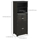 63" Small Buffet with Hutch, 4-Door Kitchen Pantry Storage Cabinet with Adjustable Shelf for Dining Room, Black