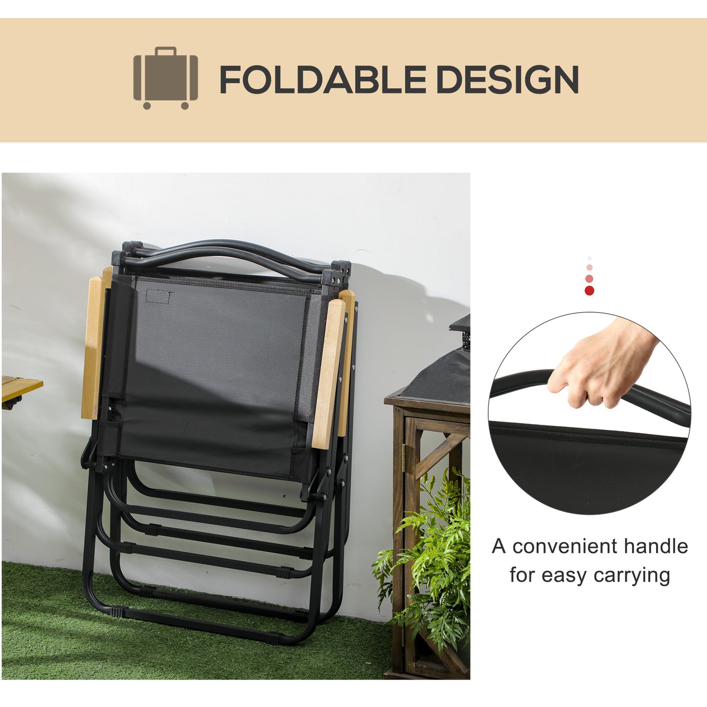 Camping Chair, Lightweight Folding Chair, Portable Armchair, Excellent for Festivals, Fishing, Dark Grey