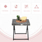 Rattan Coffee Table Folding Patio Outdoor Side Table Wicker for Balcony, Porch, Poolside, 15.75"x15.75"x15.75", Grey